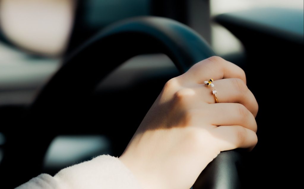hand on wheel