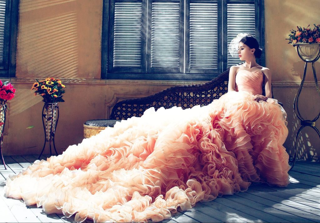 colourful wedding dress