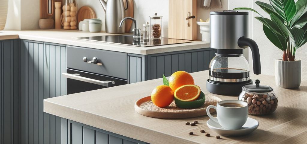 coffee maker on kitchen worktop