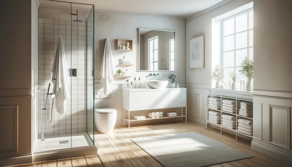 clean towels in bathroom